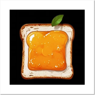 Orange Since Toast Bread Kawaii Yummy Sandwich Vintage Posters and Art